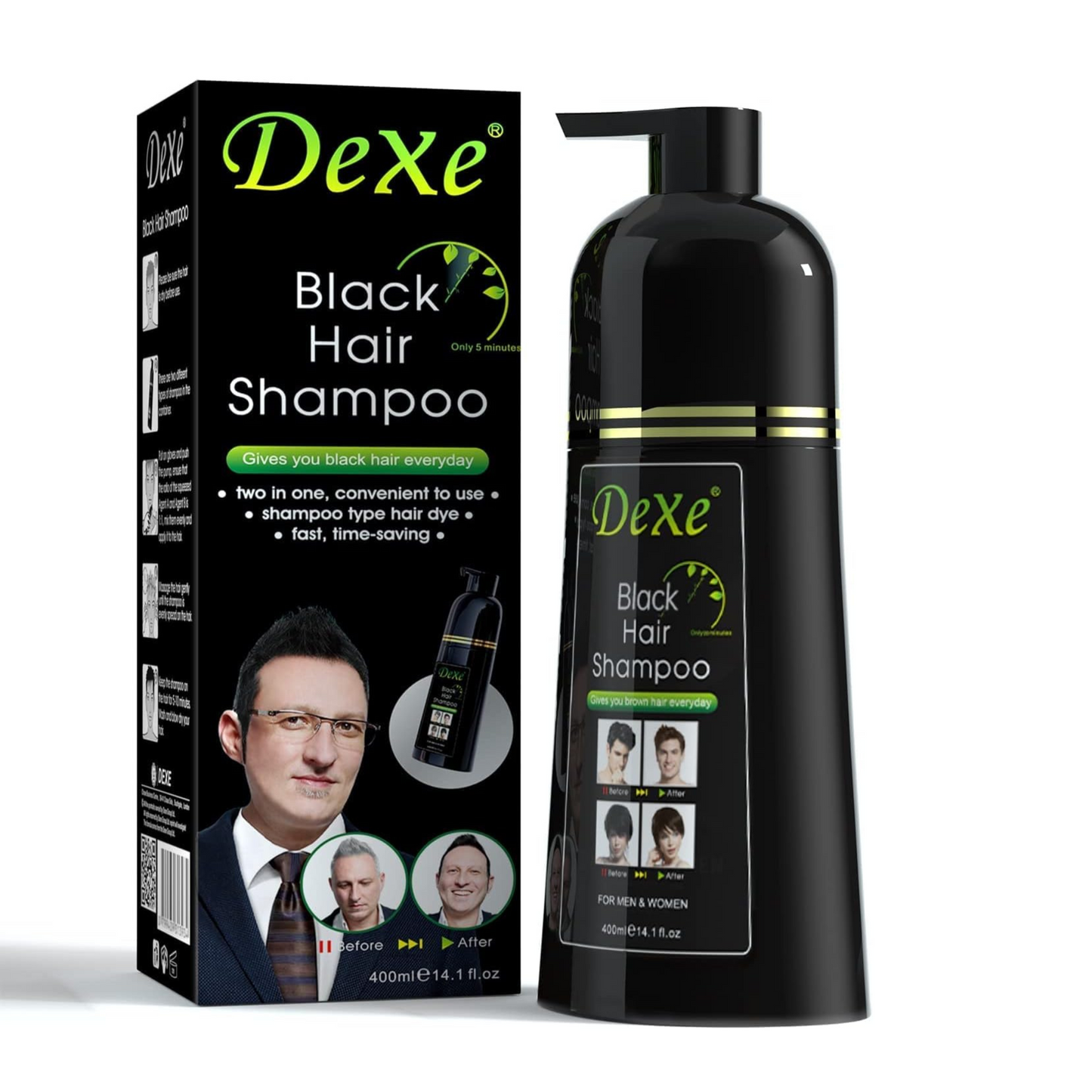 Black Hair Shampoo—Instant Hair Dye & Nourishing Formula