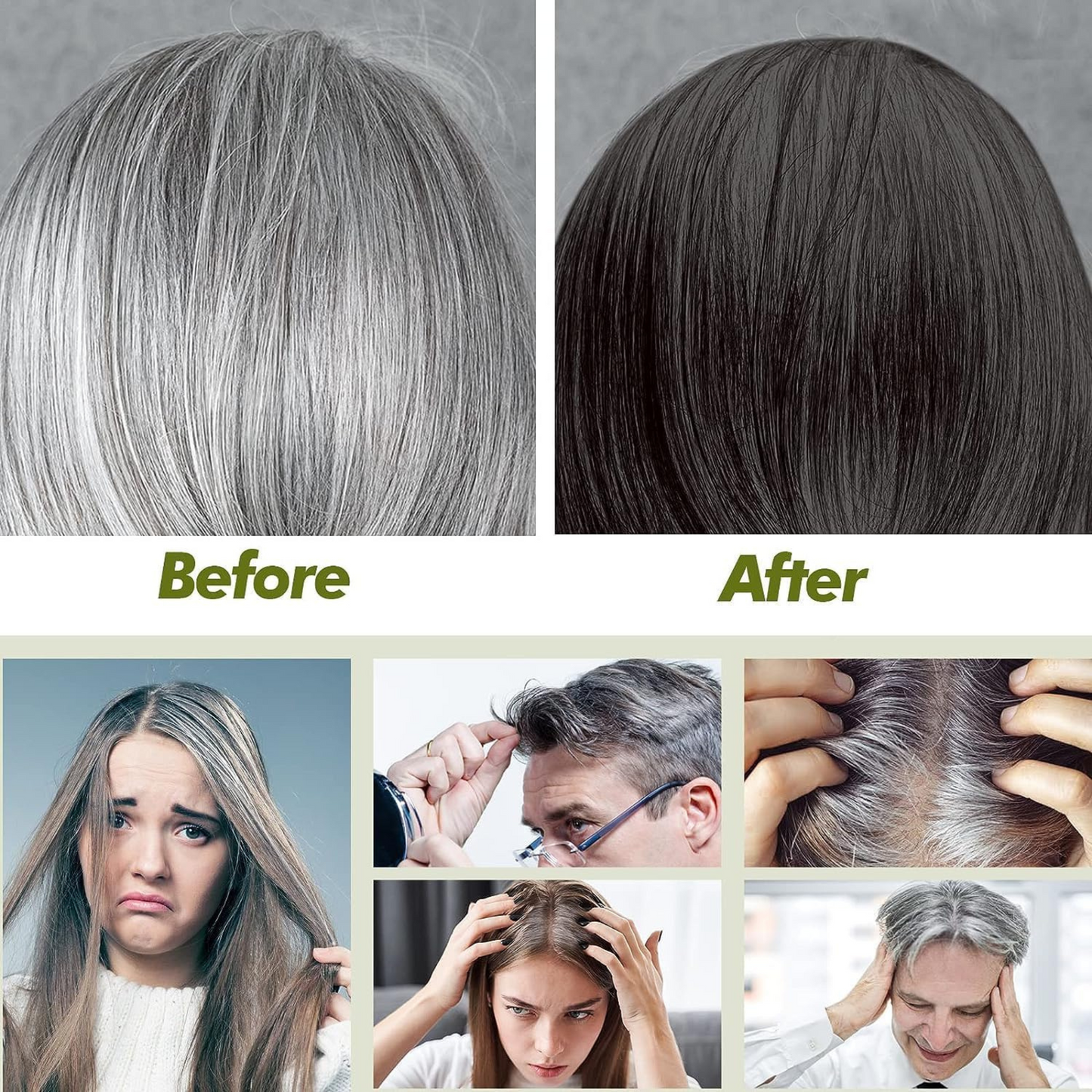 Black Hair Shampoo—Instant Hair Dye & Nourishing Formula